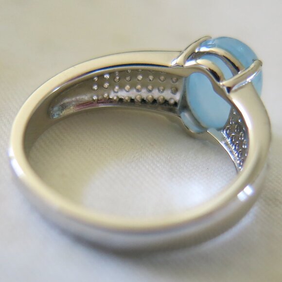 NWT $88 Blue Aquamarine With Rhodium Over Sterling Silver Ring Size 6 - Picture 3 of 12